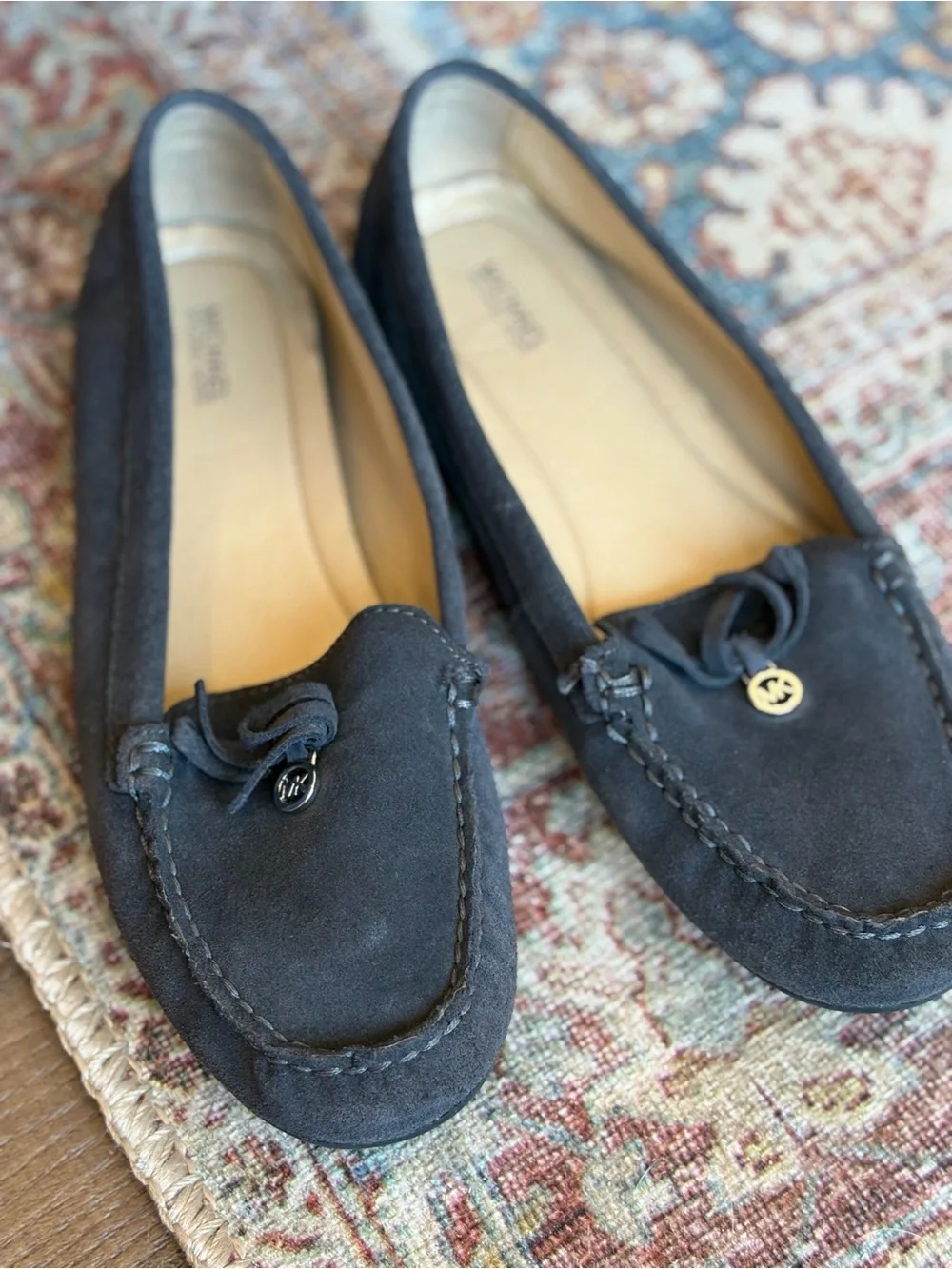 Michael Michael Kors Blue/Black Suede Driving Moccasins